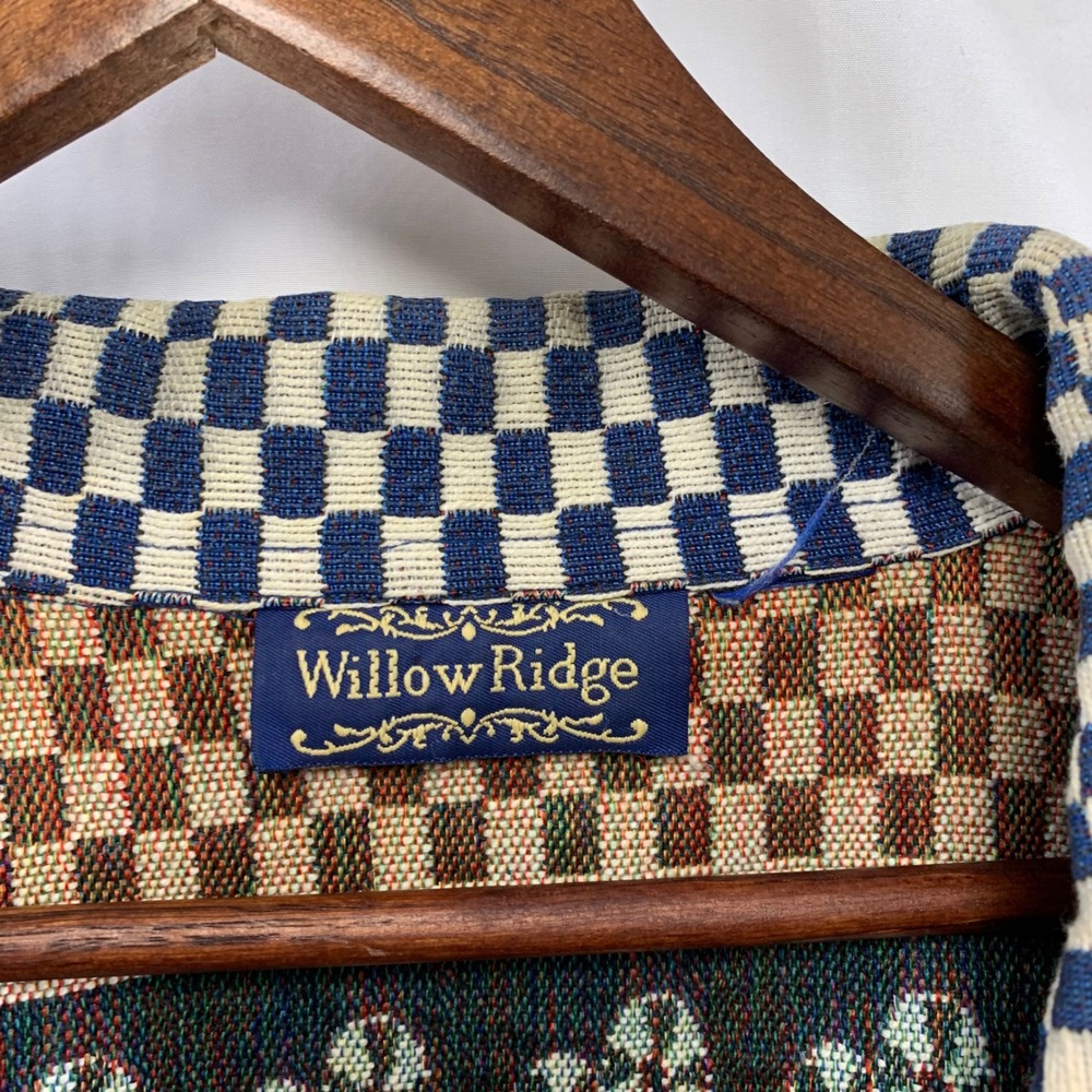 Willow Ridge Tapestry Jacket Womens XL Multicolor Snowman Christmas Woven Button - Picture 3 of 9